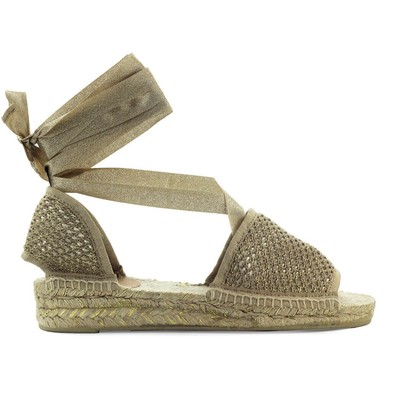 Castañer Sole Beige Gold Espadrille Woman