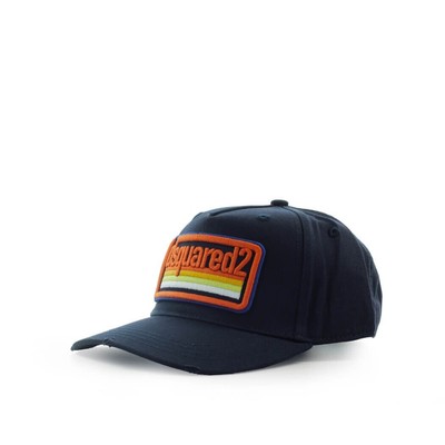 

Dsquared2 D2 Бейсболка темно-синяя оранжевая Мужская, Синий, BCM0527-05C0001-3073