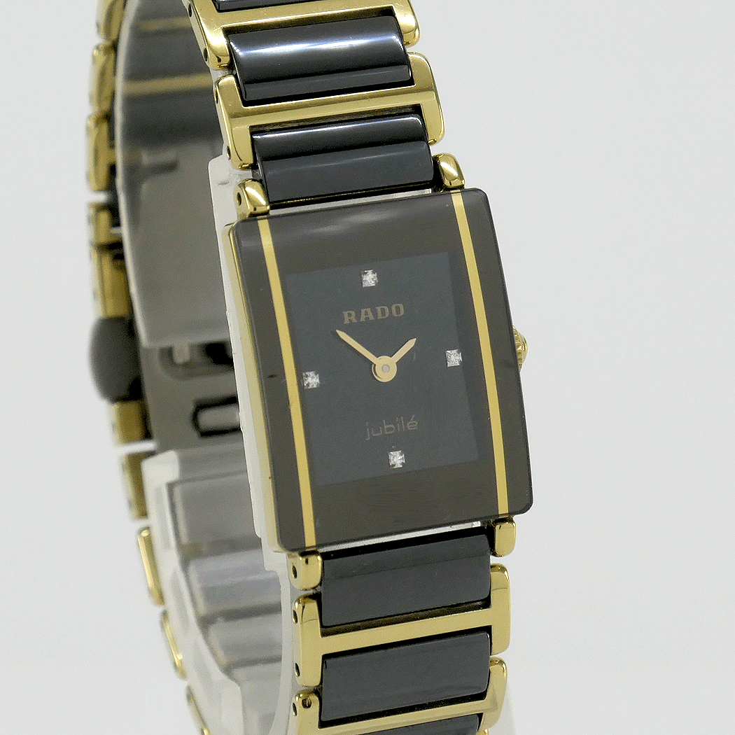 RADO Diastar jubile Quarz Ref. 153.0383.3 18 x 22 mm Keramik Gold Brillanten eBay