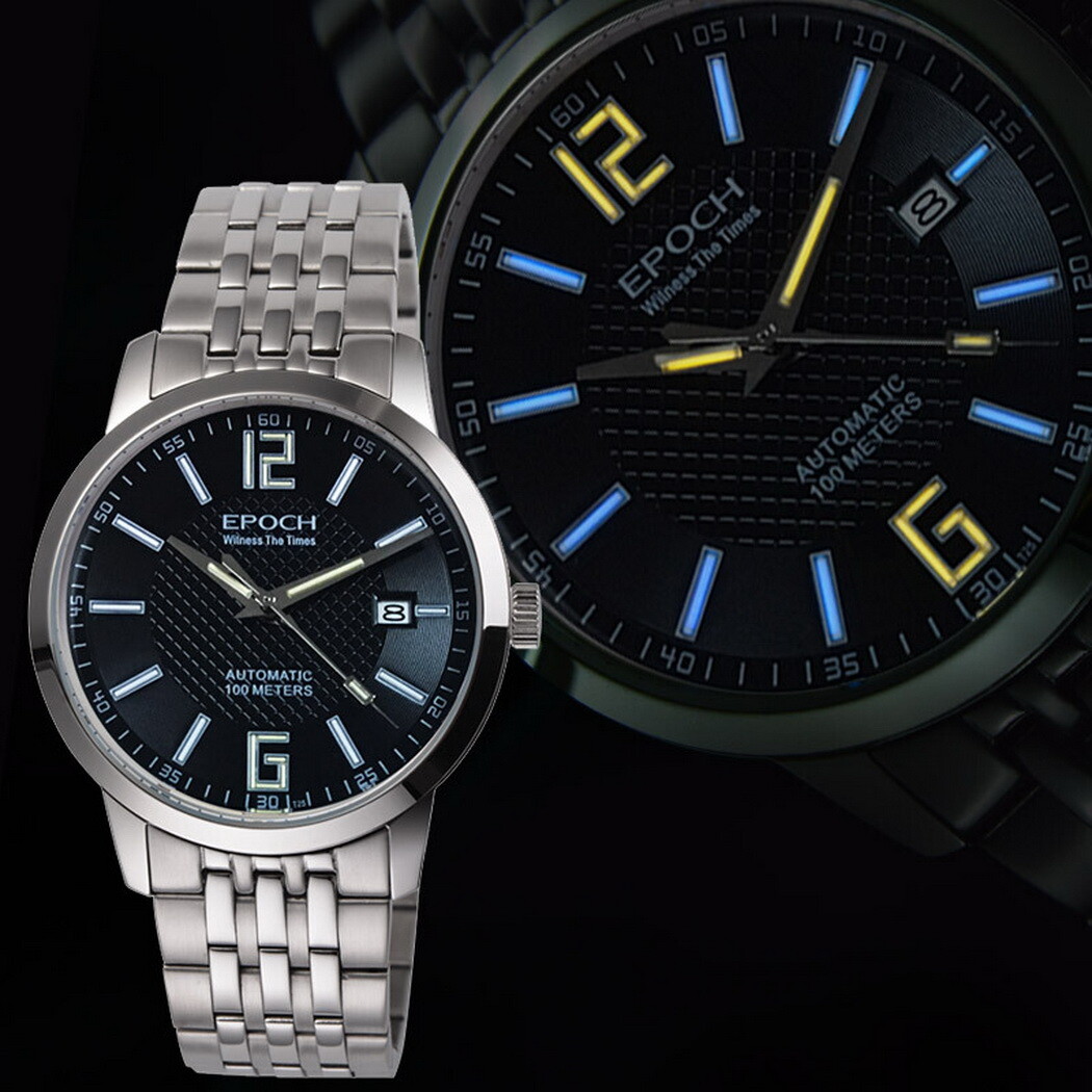 Pre-owned Epoch Men Automatic Watch Luxury Watches Luminous Mechanical Wristwatch 9015