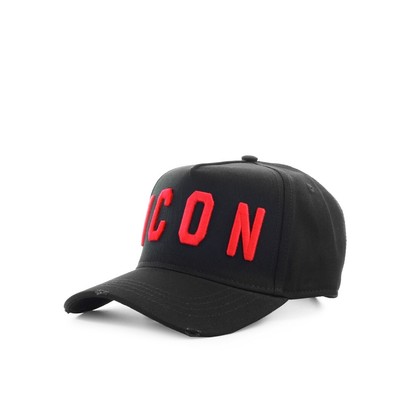 

Dsquared2 Be Icon Black Red Baseball Cap Man, Черный, BCM4001-05C00001-M002