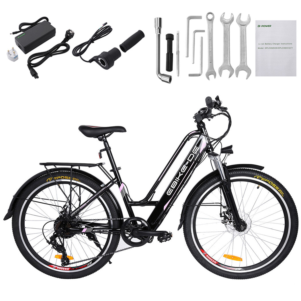 WINICE Damen EBIKEDE 26 Zoll Elektrofahrrad Mountain bike 250W Shimano Pedelec