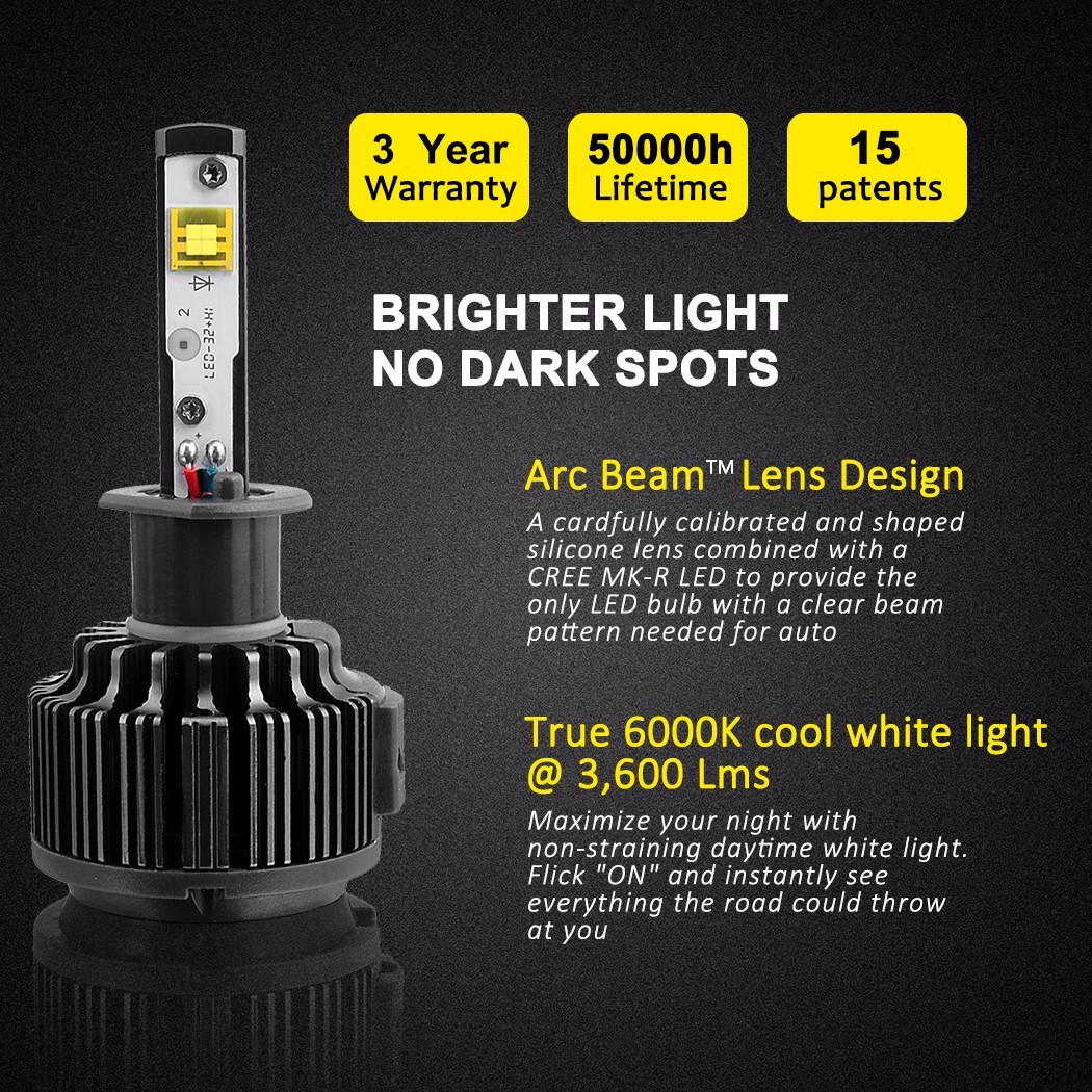 CREE LED Headlight Kit 9005 9006 H1 H3 H4 H7 H11 H13 6000K ... h7 headlight wiring 