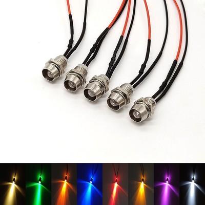 8mmLED Indicator Warning Signal Light Thread Metal 3V 6V 9V 12~220V Panel Mount