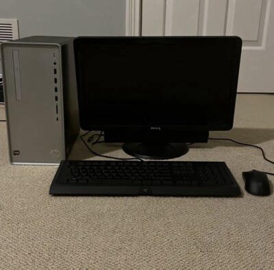 Computer Desktop bundle with Razer mouse, keyboard, and dell monitor