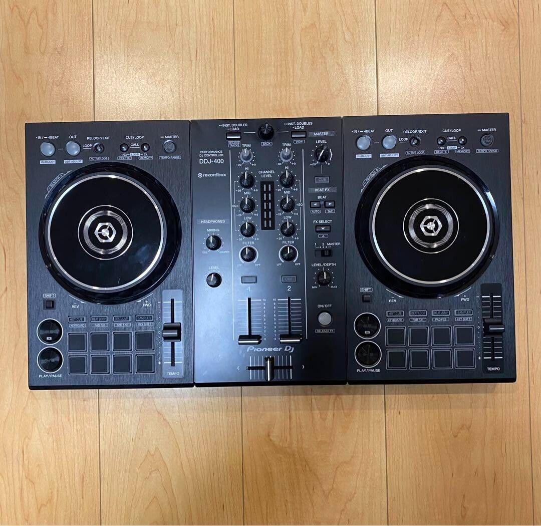 Pioneer DDJ-400 DJ Controller Black Portable 2-Channel rekordbox Box Test Worked Pioneer DDJ-400 DJ Controller Black Portable 2-Channel rekordbox Box Test Worked