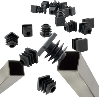 Premium Grade 1/2 Inch Extra Durable Square Plastic End Plug, for Square Tubing 