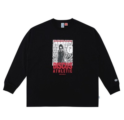 Sakamoto Days x DISCUS ATHLETIC Osaragi Long Sleeve Shirt Black 2023 NEW M size