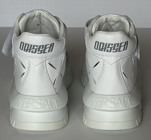 VERSACE VERSACE MEN'S LASERATA LEATHER SNEAKERS WHITE 10 US (43 EURO) 1008964 $1175