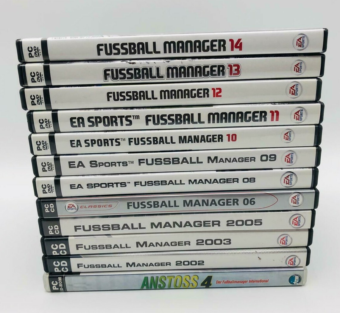 Fußball Manager Konvolut Anstoss4/2002/2003/2005/06/08/09/10/11/12/13/14 Sammler