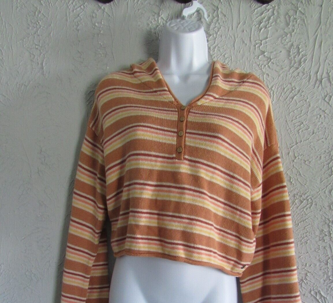 Roxy nwt sz L loose knit beach cropped sweater long sleeve