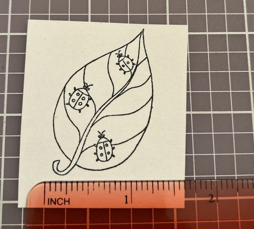 Uptown Rubber Stamps Ladybug Leaf Running Rhino & Co. D26033 Insects Nature