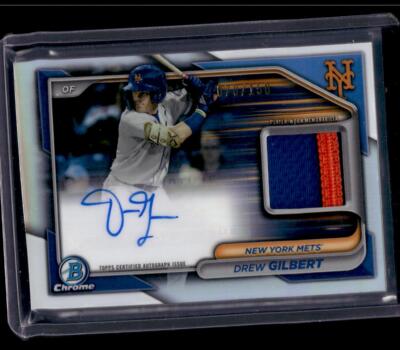 Drew Gilbert 2024 Bowman Chrome #BCAR-DG Chrome Autograph Relics Auto #/150