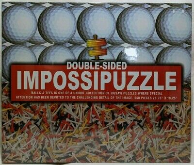 Impossipuzzle Golf Balls Tees Double Sided 550 Piece Jigsaw Puzzle - Brand New