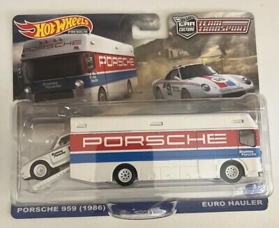 Hot Wheels Premium Team Transport #61 Porsche 959 1986 & Euro Hauler