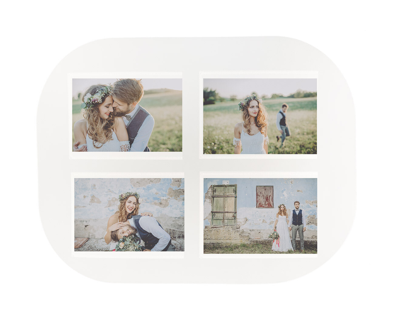 12 Foto Tischset Platzsets je 4 Fotos 10x15 cm transparent abwaschbar Tischsets