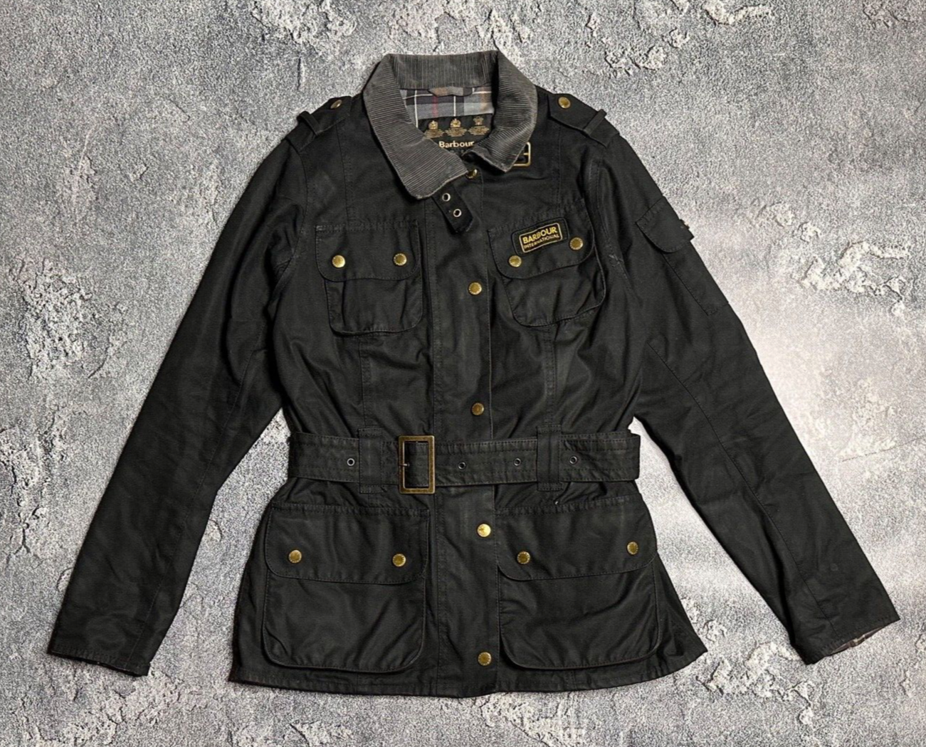 Barbour international women s waxed jacket 10 eBay