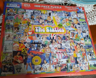 White Mountain THE SIXTIES Jigsaw Puzzle 1000 Piece Retro 1960s SEALED COMPLETE