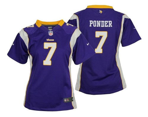 Nike NFL Football Youth Girls Minnesota Vikings Christian Ponder #7 Game Jersey
