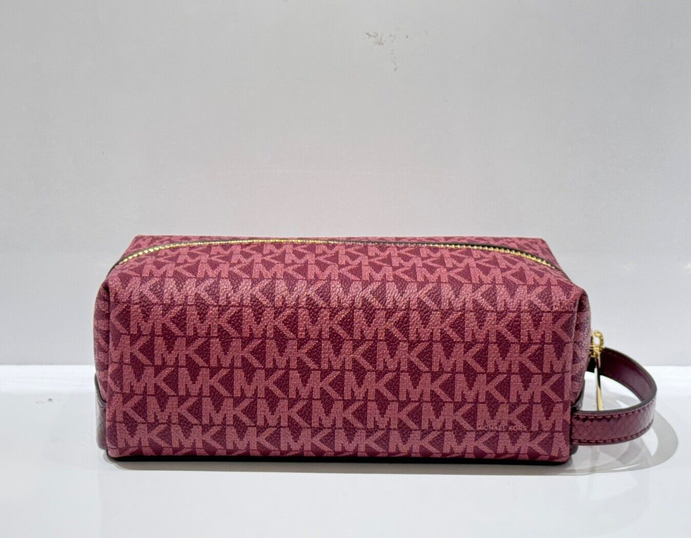 MICHAEL KORS JET SET TRAVEL MEDIUM TRAVEL COSMETIC CASE MK OXBLOOD MULTI