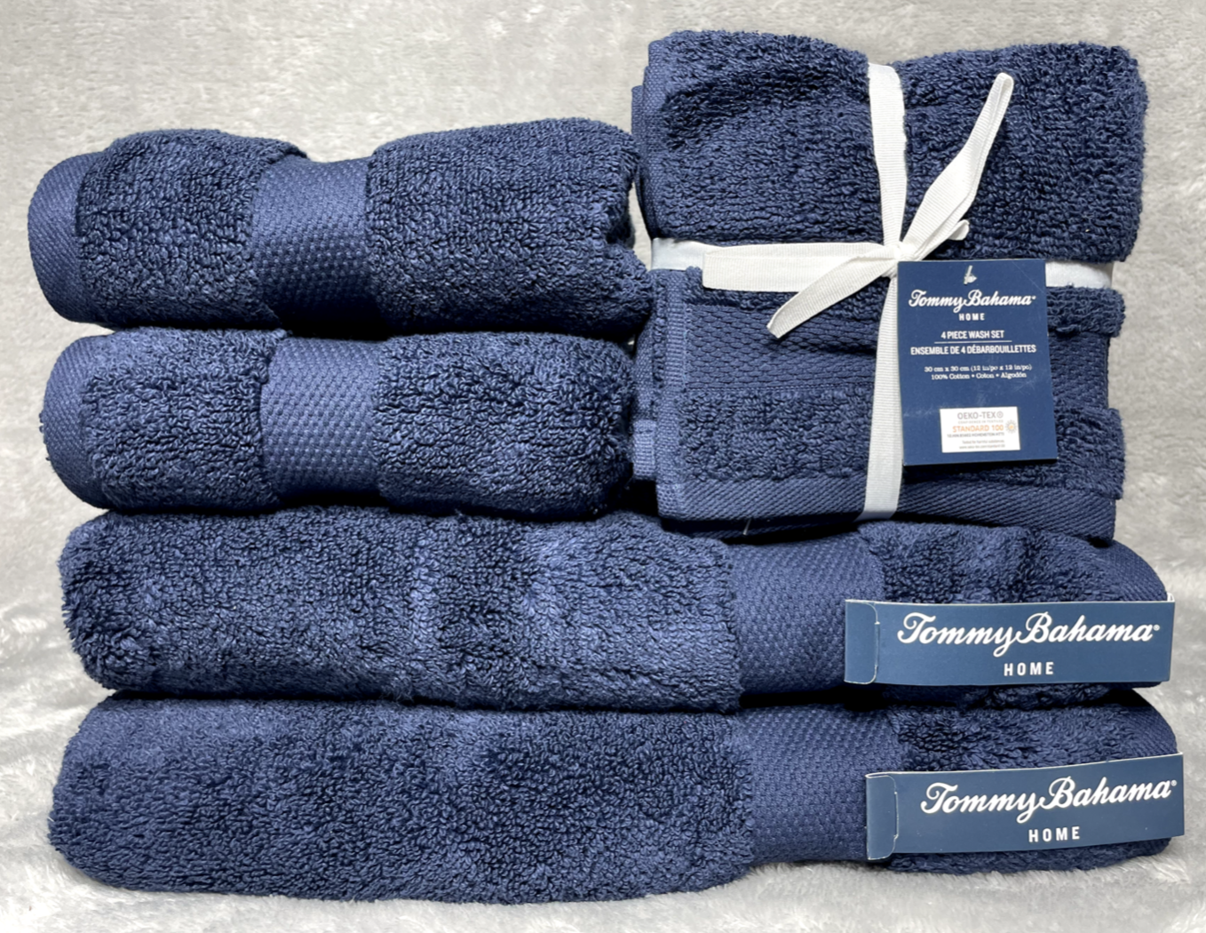 TOMMY BAHAMA HOME CAMBRIDGE COLLECTION ~ SAGE GREEN~ 9 PIECE BATH TOWEL  SET~NEW!