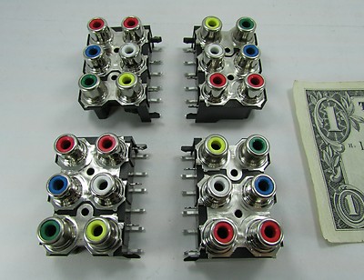 Board Mount 6 Position RCA Female Jacks Audio Video Connector Socket TV Stereo