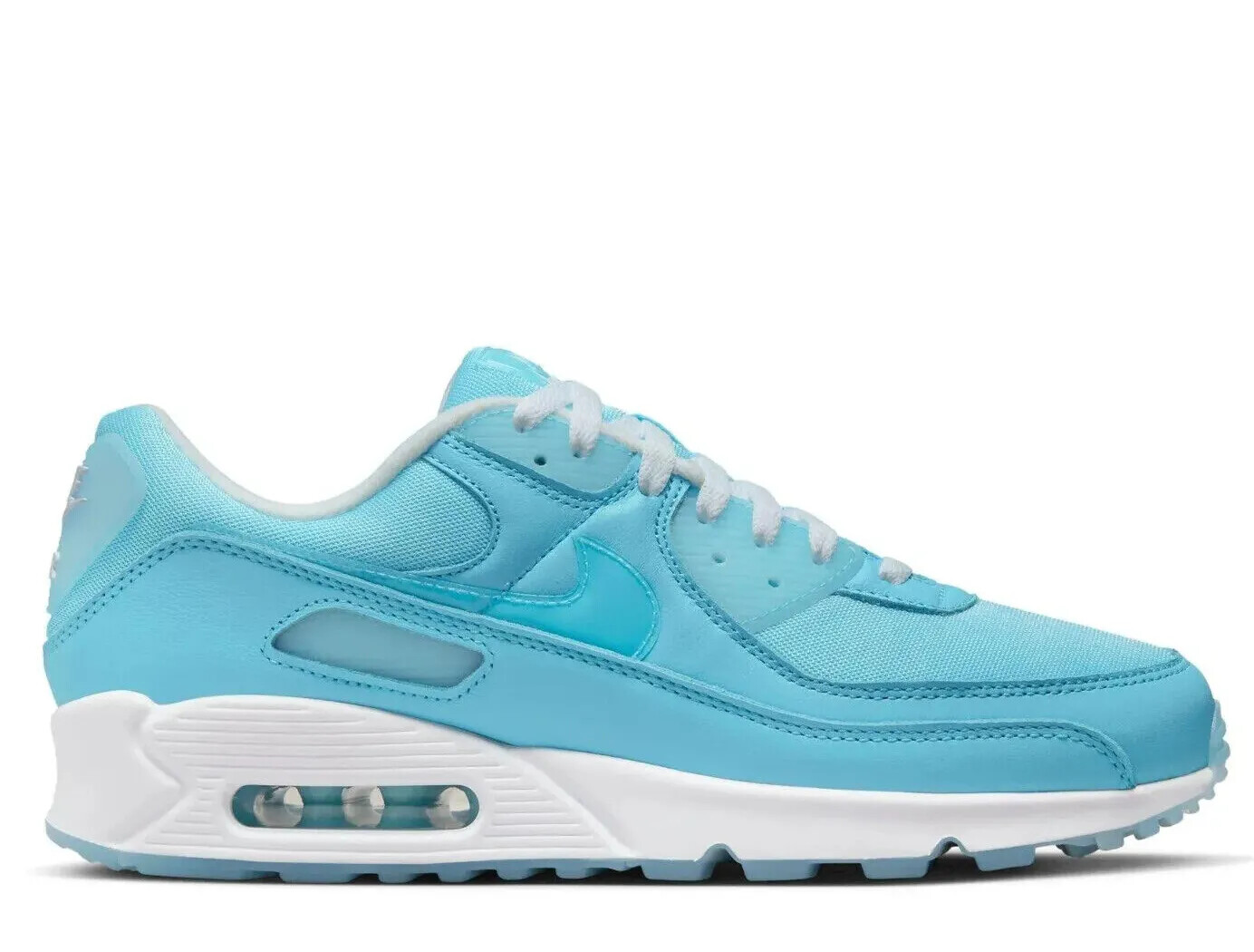 

НОВЫЕ мужские кроссовки Nike AIR MAX 90 синего холодного белого цвета (США), размеры 7–14 — FD0734-442, Blue chill/white/blue chill, Nike Air Max 90