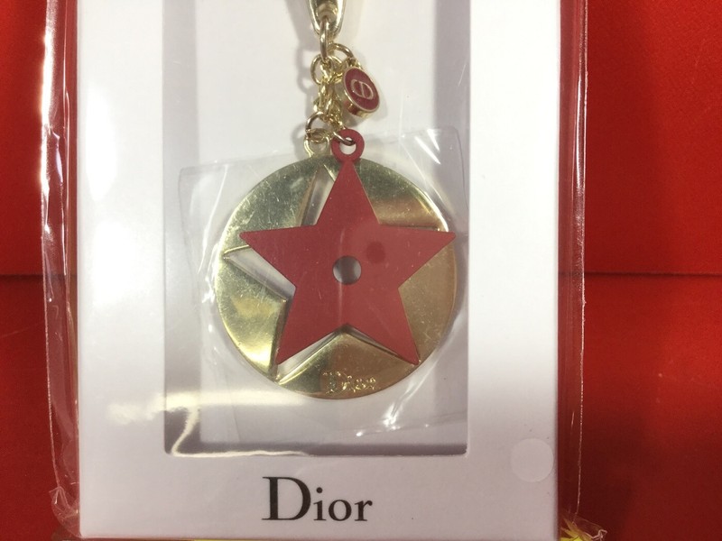 ★CHRISTIAN DIOR★キーリング Christian Dior Star Key Chain Ring Charm Leather Silver 2024