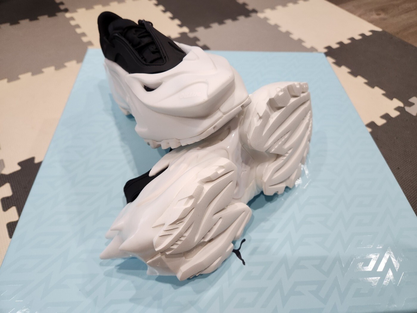 Pre-owned Puma Nitro “black Station” Nfrno Sneakers (size 5), Limited Edition - 1 Of 2000 In Black & White