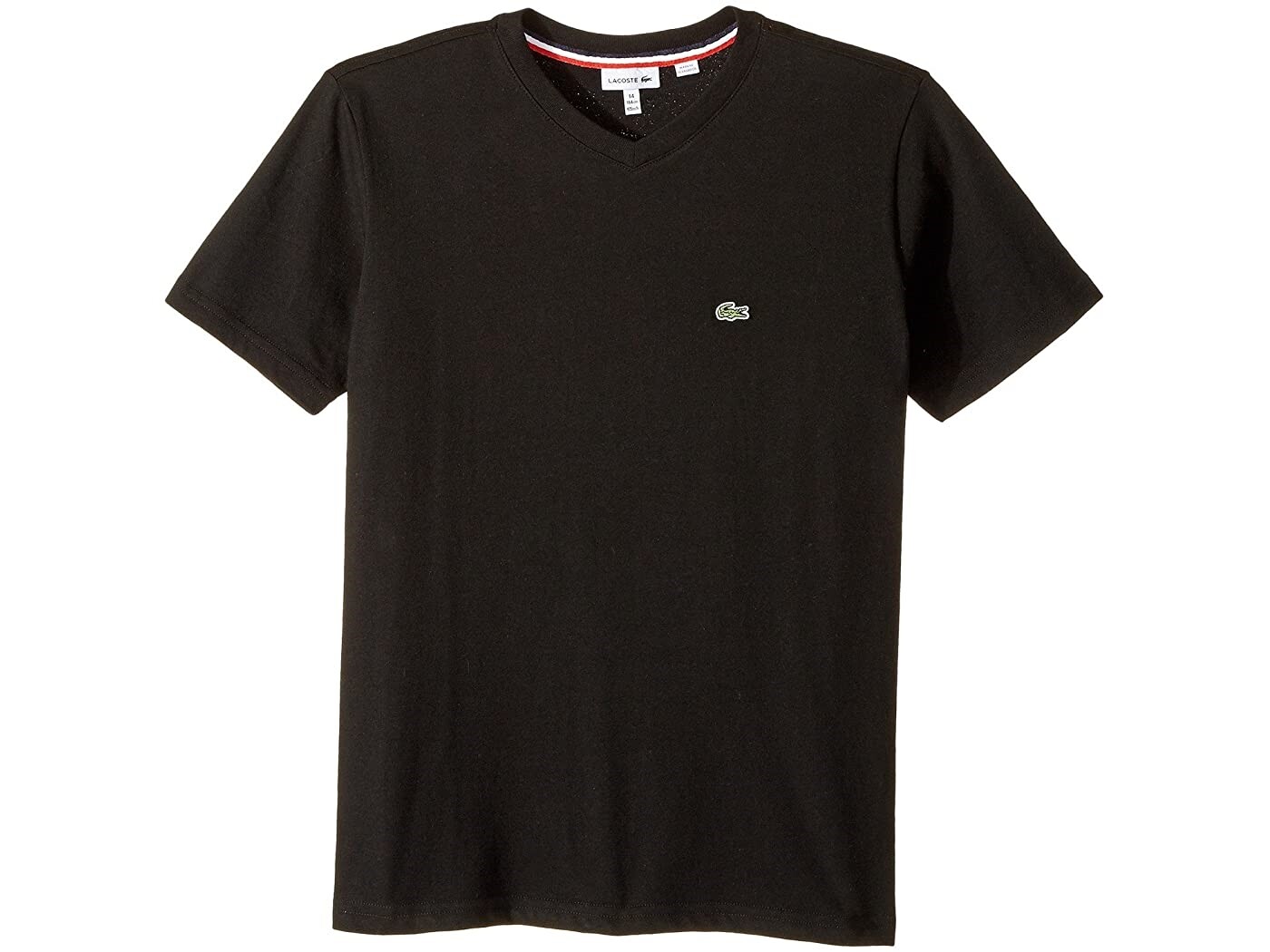 Lacoste 264881 Kids Short Sleeve V-Neck Cotton T-shirt Black Size 12Y