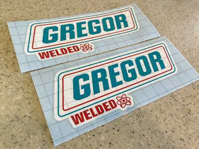 Gregor Vintage Fishing Boat Decals 10'' 2-Pak Vinyl FREE SHIP + Fish Decal!