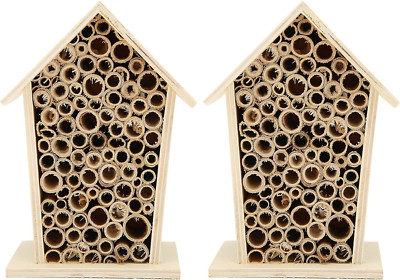 Alvinlite Wooden Mason Bee House, 2Pcs Insect House, Outdoor Hanging Insect Hote