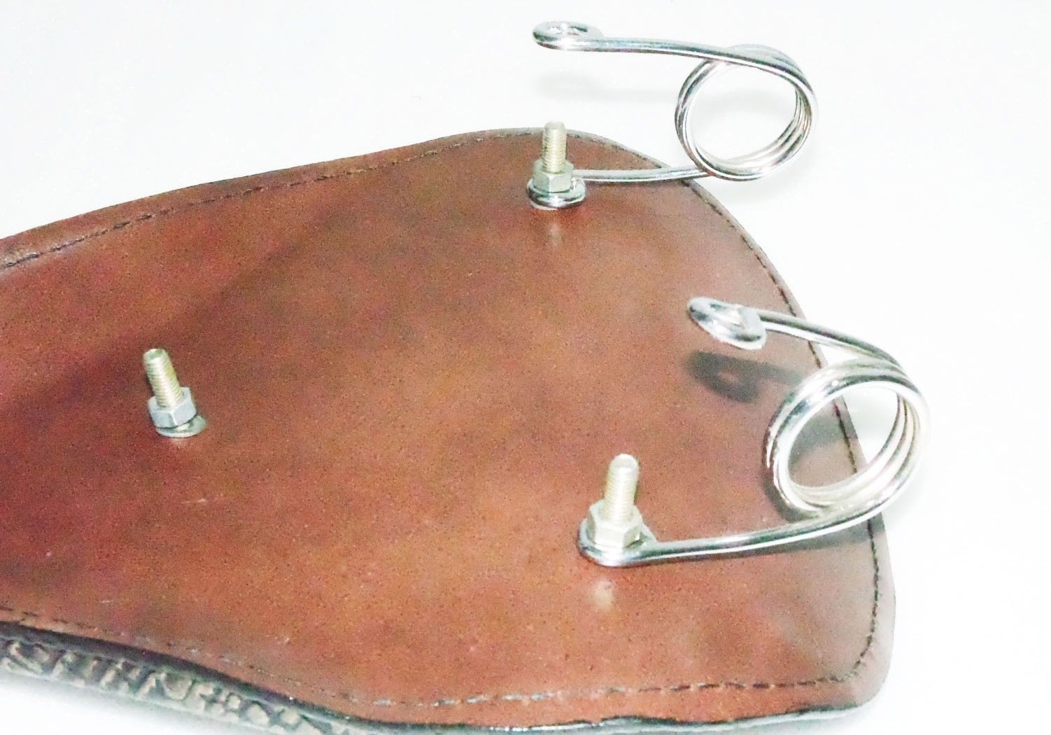 Genuine Leather Solo Seat Saddle With Spring Fits Harley Chopper Bobber 
