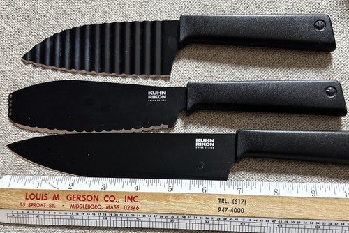Kuhn Rikon Colori Black Knives : Chefs, Crinkle, & Sandwich 