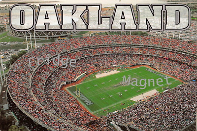 Oakland Raiders CA Stadium Coliseum Football Baseball Souvenir Fridge Magnet 2x3