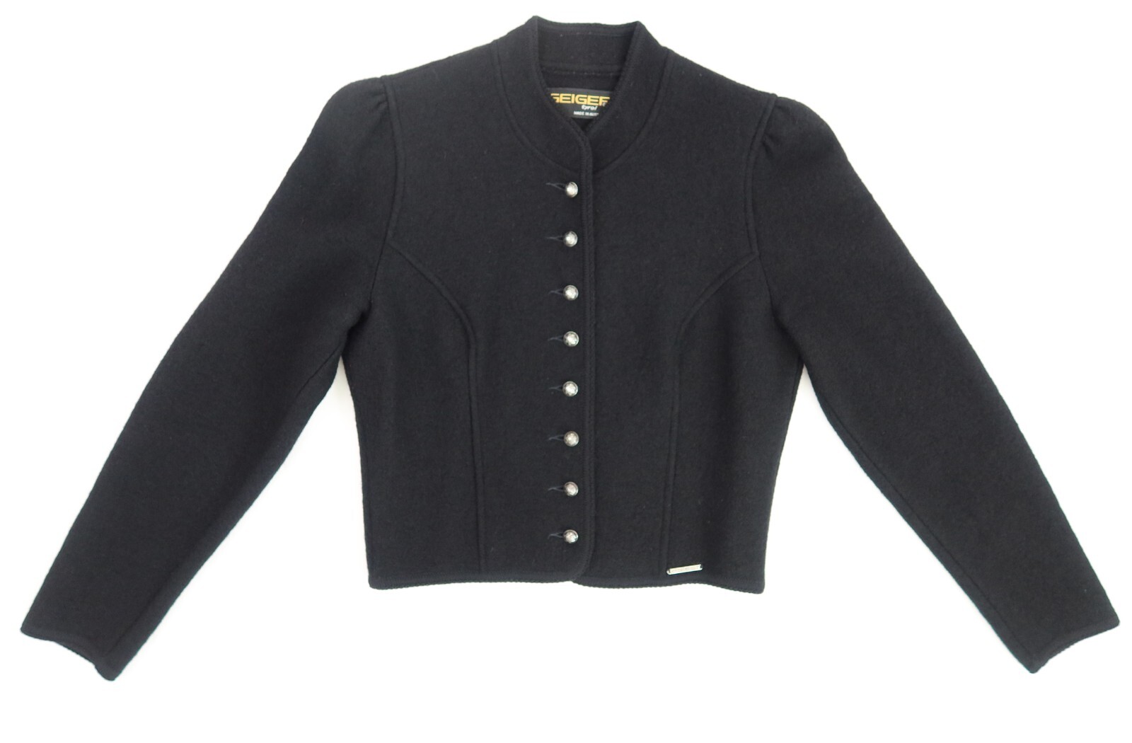 Vintage Geiger Tyrol Women&rsquo;s Boiled Wool Jacket Austria Black Size 38 / SMALL