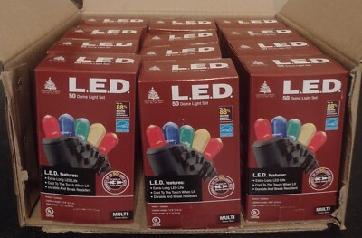 Lot of 12 - 50 Mini Christmas Lights LED, 600 Total Lights, Multi Color