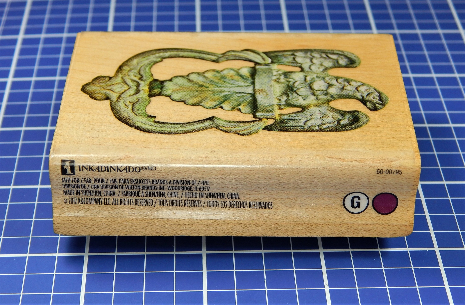 EAGLE DOOR KNOCKER, Highly Detailed Wood Mounted Rubber Stamp by Inkadinkado EUC