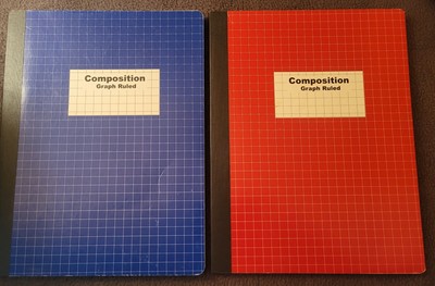 Staples 2-Pack Graph Ruled Composition Book 100 Sheets Assorted 9.75 '' x 7.5''