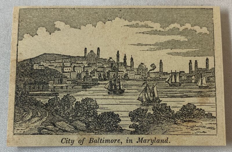 1847 small book engraving ~ CITY OF BALTIMORE In Maryland