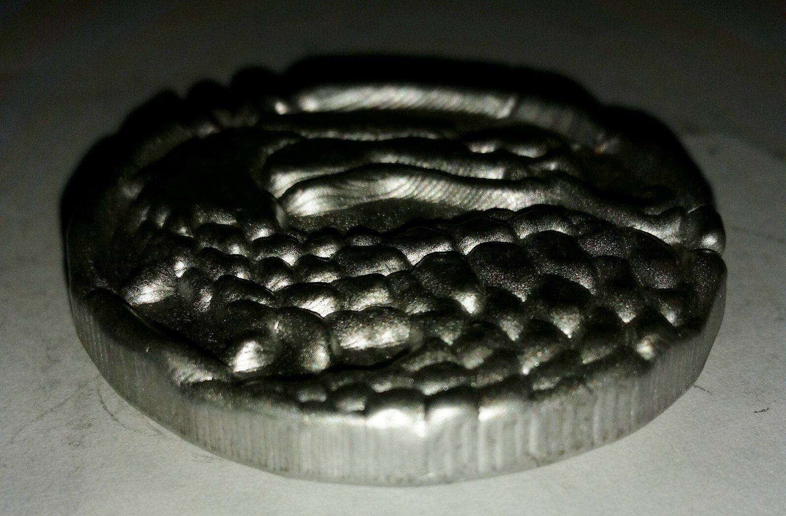 Round Graphite Coin Mold For Casting Silver Gold Copper  Deeper Dragon Design