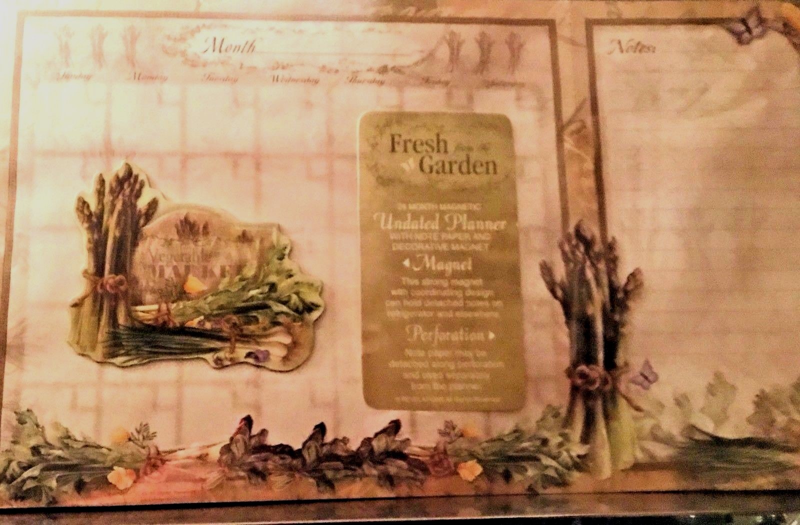 New Fresh From The Garden Undated Planner 24 Sheets Note Paper Decorative Magnet