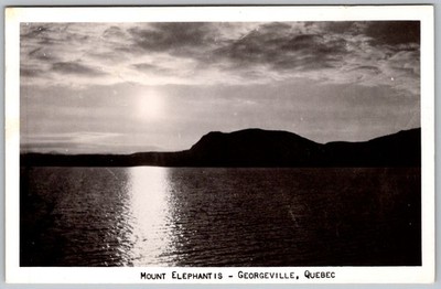 Antique RPPC Postcard Sunset Over Lake Memphremagog Georgeville, Quebec 1920s