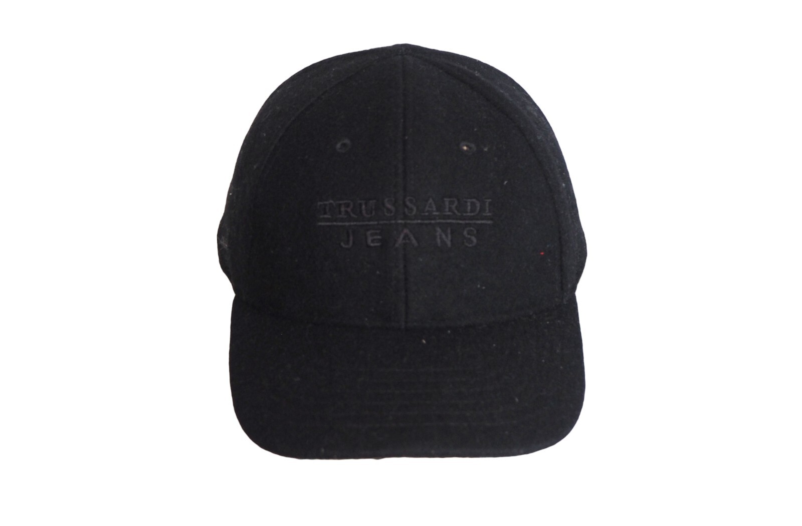 Vintage TRUSSARDI Jeans Cap wool 00s sport hat black big