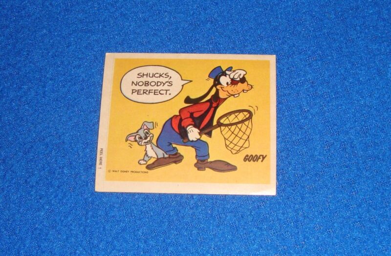 Vintage Disney Goofy Sticker Unused