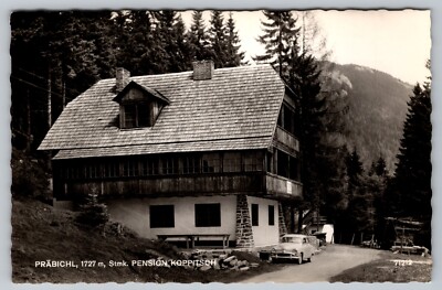 Postcard: Präbichl, Stmk. Pension Koppitsch, P. Ledermann, RPPC, c. 1940's-50's