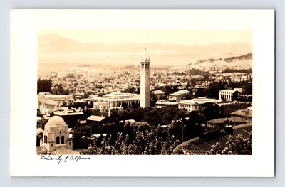 Postcard RPPC California Berkeley CA University Aerial 1940s Unposted EKC