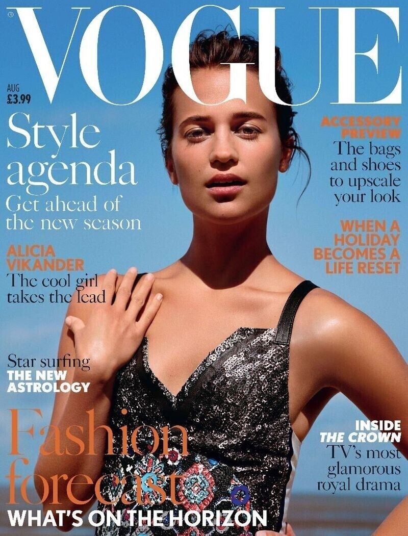 UK Vogue Magazine, Alicia Vikander Oscars, Crown Drama