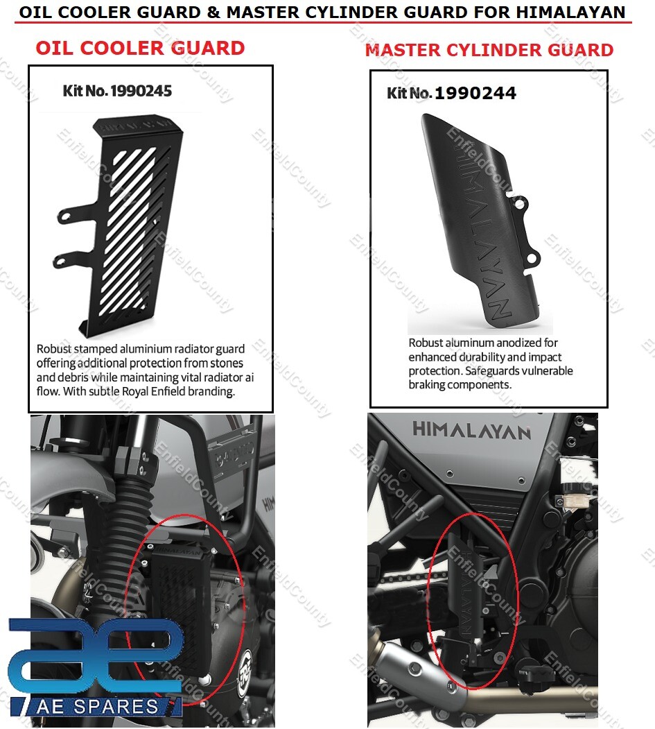 For Royal Enfield Himalayan 411 Oil Cooler Guard & Master Cylinder Guard Black