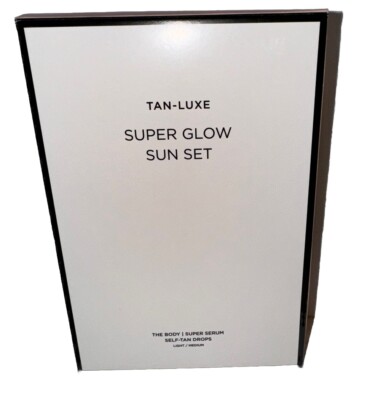 Tan Luxe Super Glow Sun Set THE BODY SUPER Glow Self Tan Drops Light Medium NIB